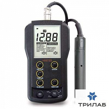 Кондуктометр портативный, 0,0 мкСм/см - 199,9 мСм/см, электрод HI 76302W, HI 8733, Hanna