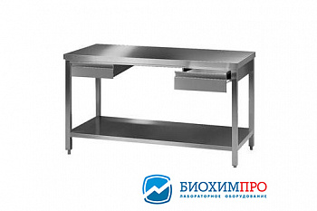 Стол лабораторный 2, нержавеющая сталь, 2500х750х750 мм, 1 шт., Bochem